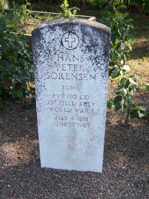 Hans Peter Sørensens gravsten